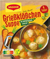 Maggi Guten Appetit Grießklößchen Suppe 4 Teller (Tüte)